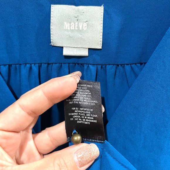{Anthropologie | Maeve} Blue Ruffle Long Sleeve Blouse - Picture 7 of 9
